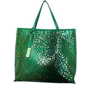 Ivanka Trump - Green & Gold Julia Perforated Handbag / Tote